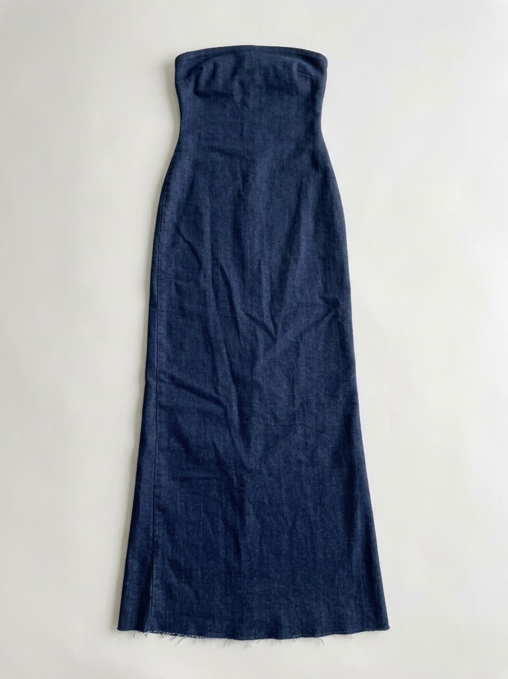 Zara Strapless Dark Blue Denim Dress